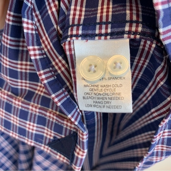 UNTUCKit Blue Red Plaid Performance Button Up Dress Shirt  Men's sz S - Picture 5 of 7